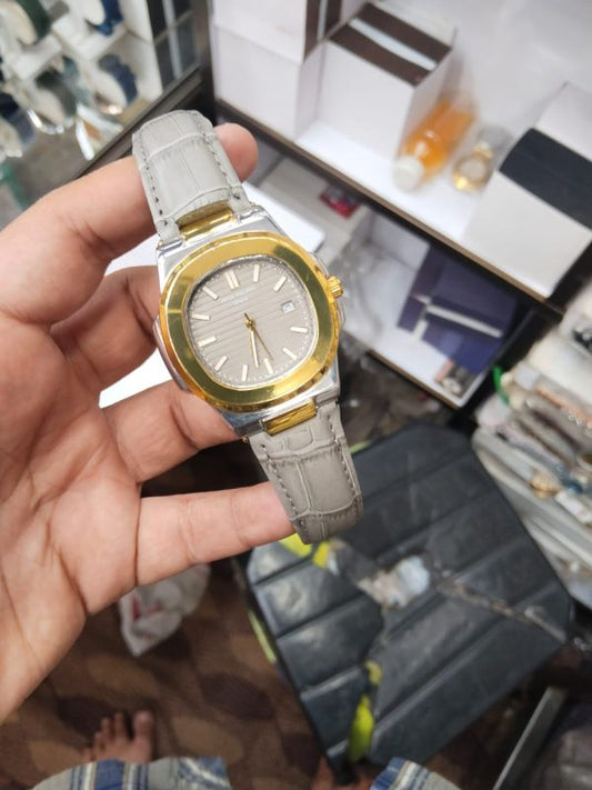 PATEK PHILIPEE NAUTILUS – Grey Gold Tone Water Resistant Luxury Watch